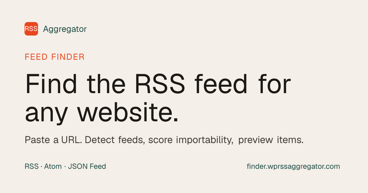 Free RSS Feed Finder: Find the RSS URL for Any Site | Aggregator